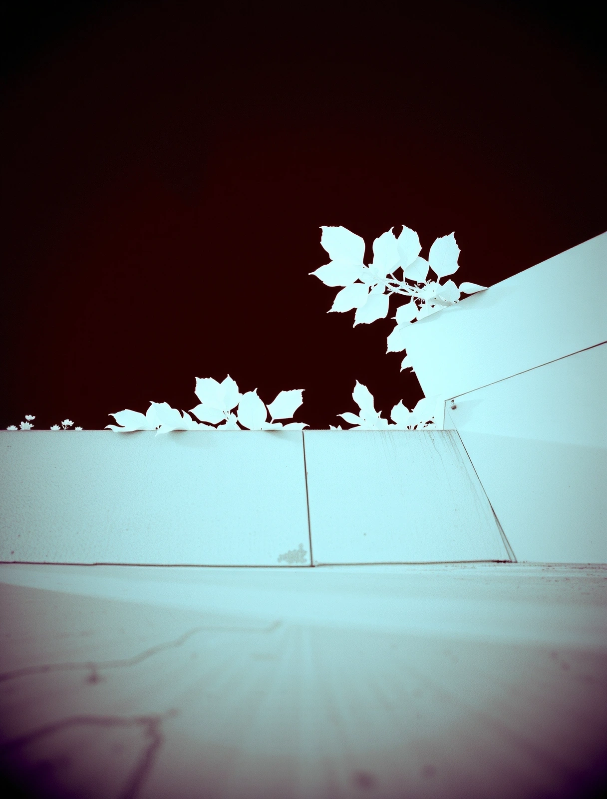 Brutalist London architecture in infrared